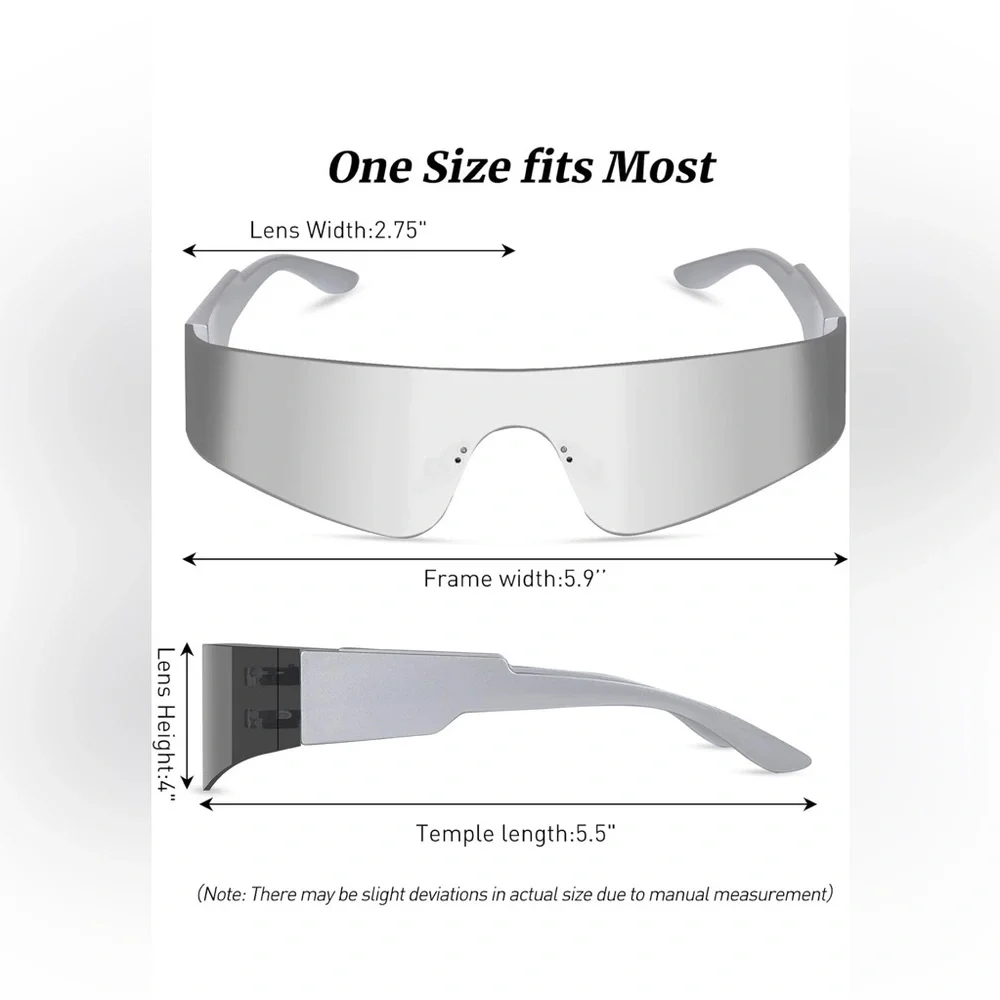 Stylish Retro Rimless Futuristic Mirror Sunglasses